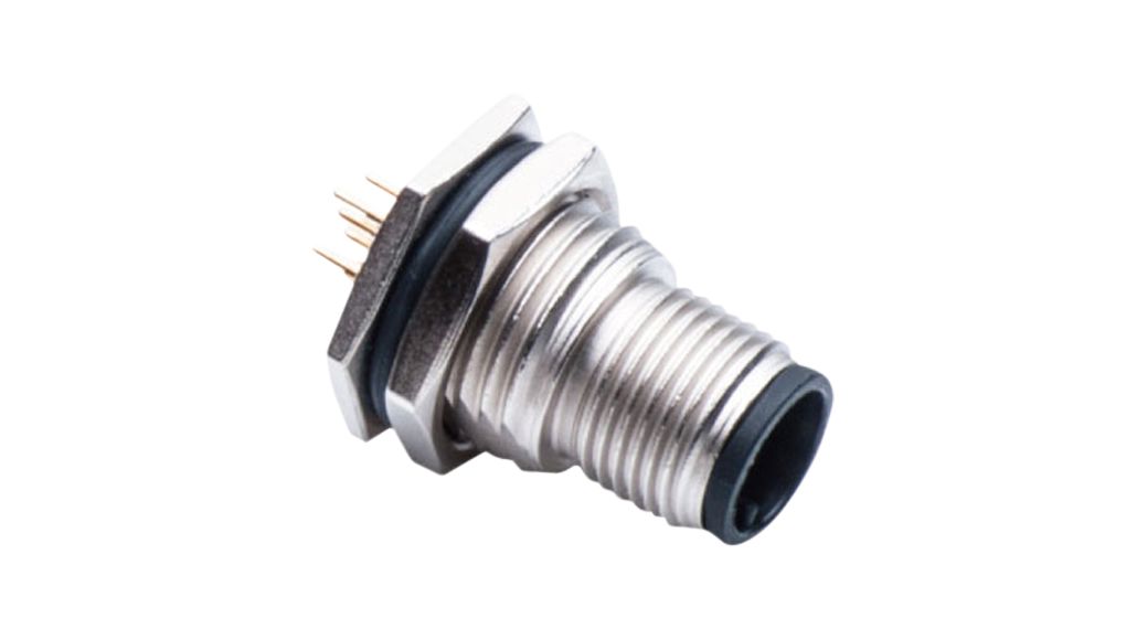 Connecteur cylindrique, M12, Fiche, Droit, Pôles - 12, Soudage, Montage sur panneau
